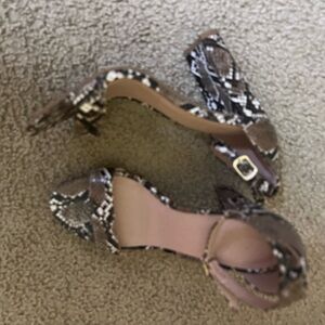 Snakeskin Patterned Women's Heels